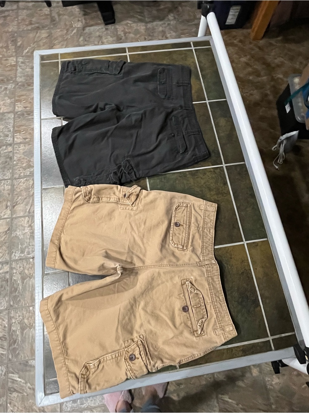 Casual Cargo Shorts Duo - Black & Khaki